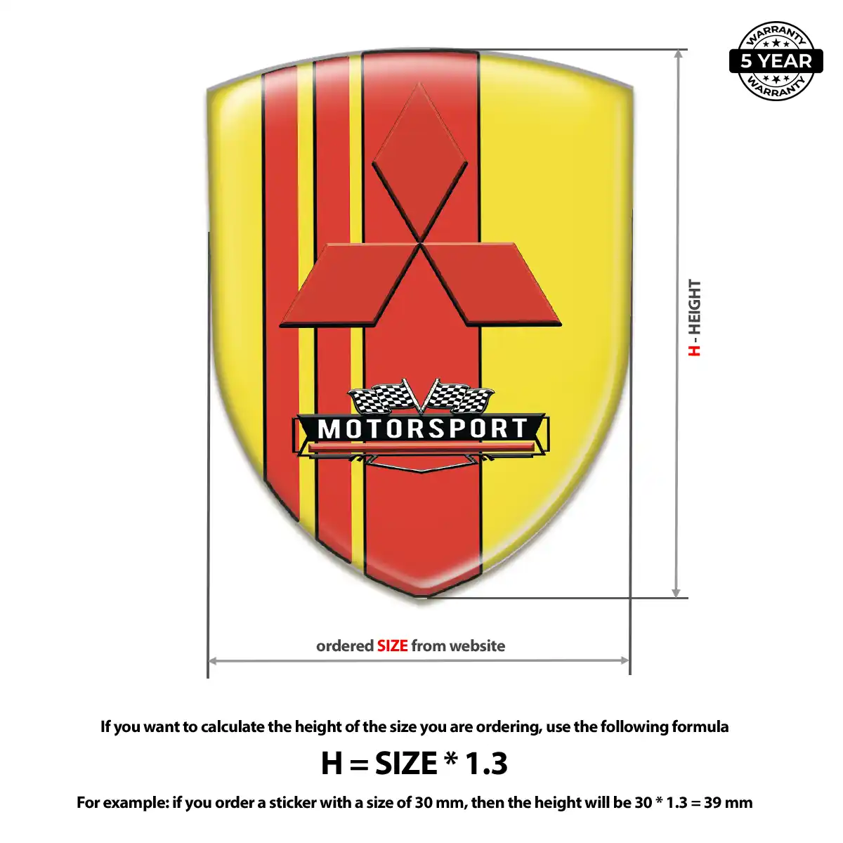 Mitsubishi Car Emblem Sticker Deluxe Edition