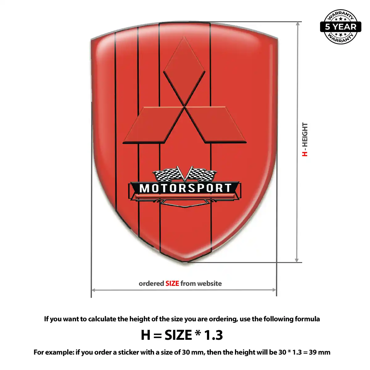 Mitsubishi Car Emblem Sticker Elite Edition