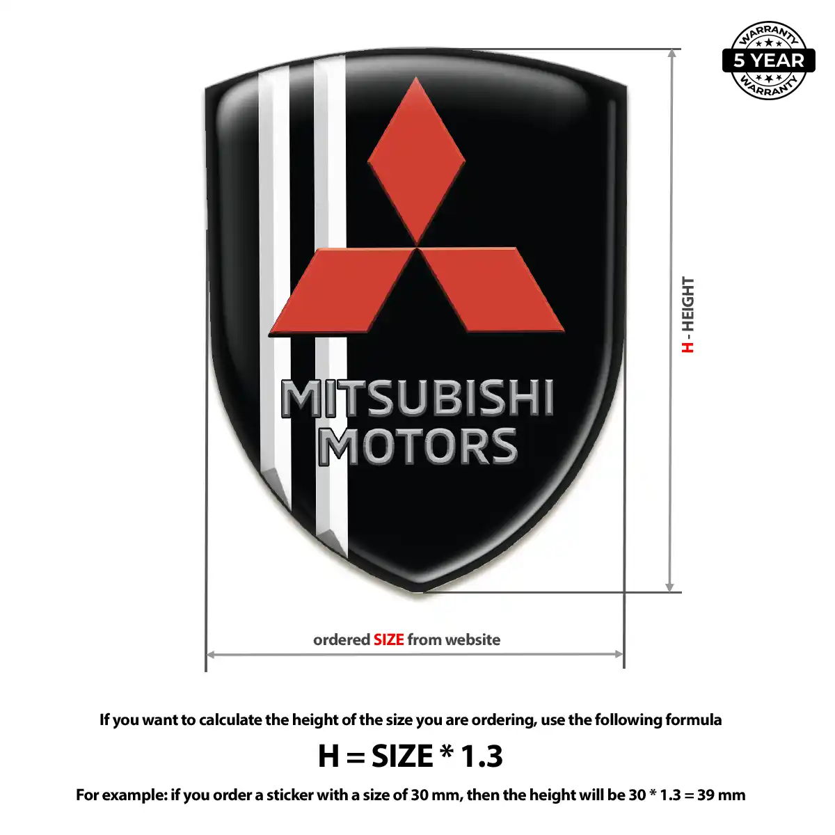 Mitsubishi Car Emblem Sticker Elite Finish