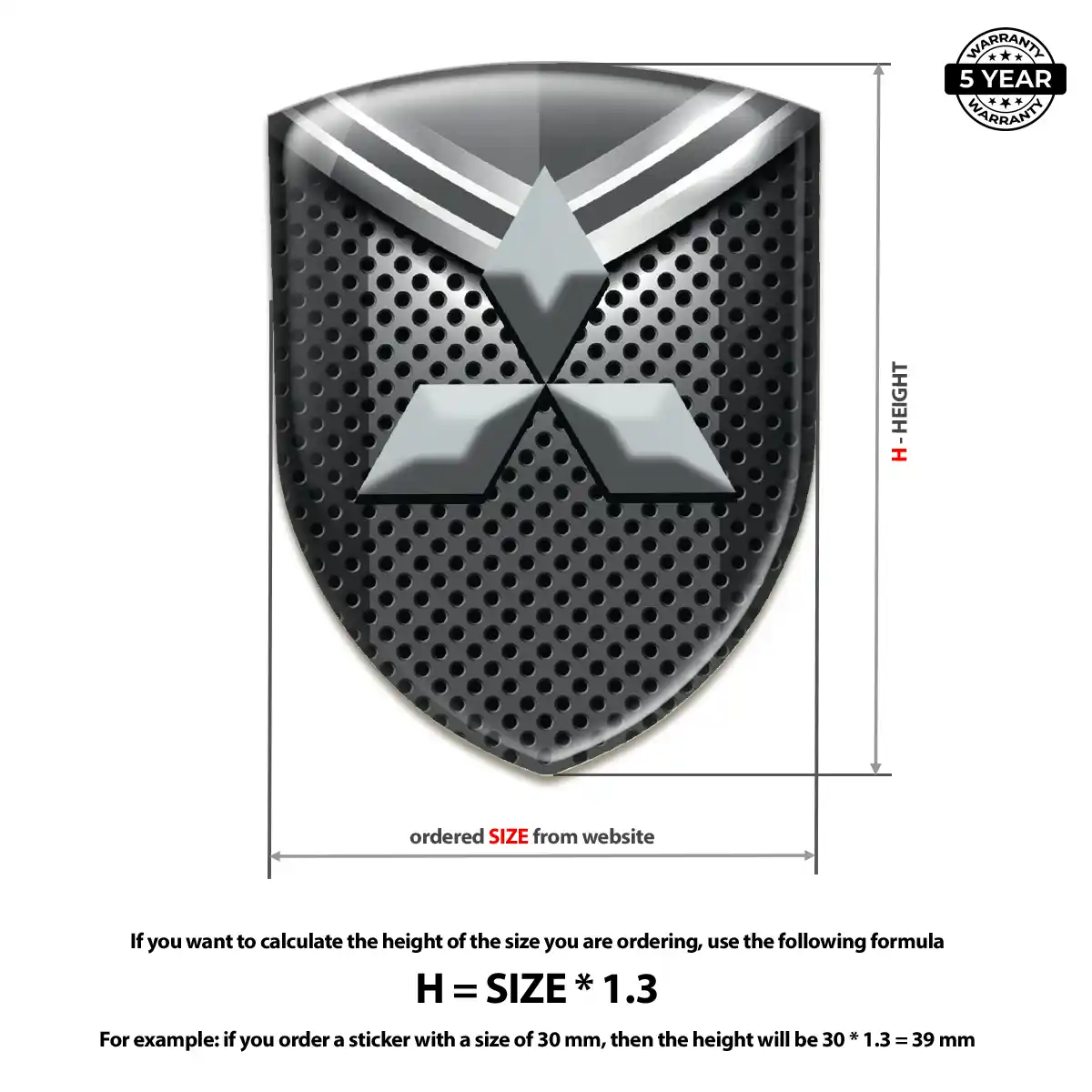 Mitsubishi Car Logo Decal Deluxe Edition