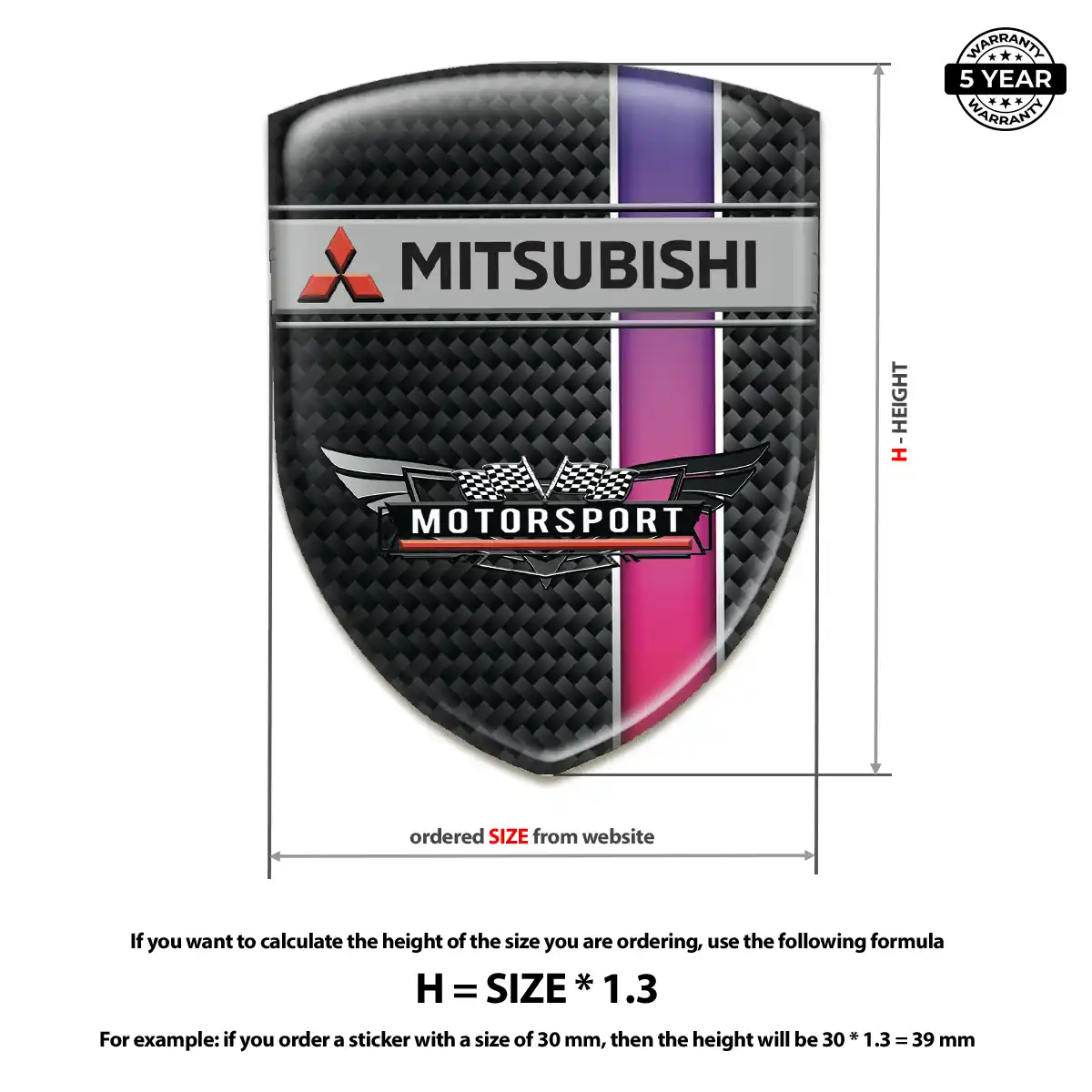 Mitsubishi Car Logo Decal Elite Edition