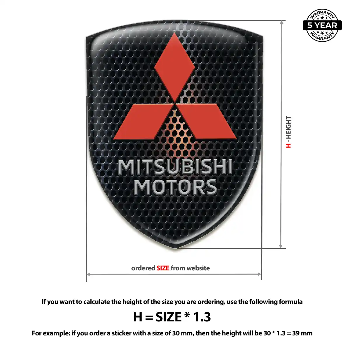 Mitsubishi Car Logo Decal Elite Finish