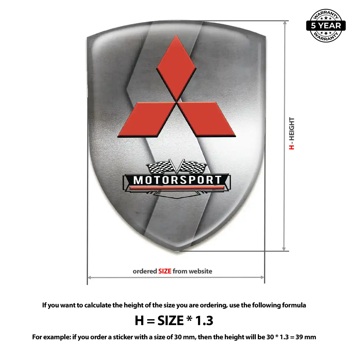 Mitsubishi Car Logo Decal Signature Grade