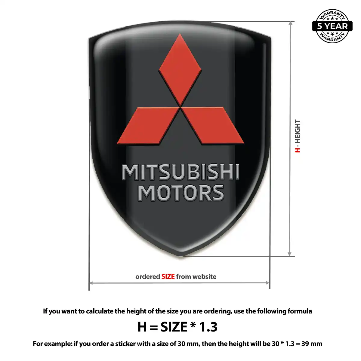 Mitsubishi Crest Logo Emblem Elite Finish