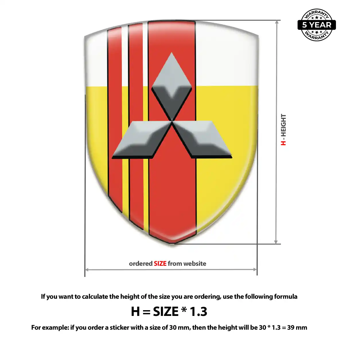 Mitsubishi Domed Badge Elite Finish