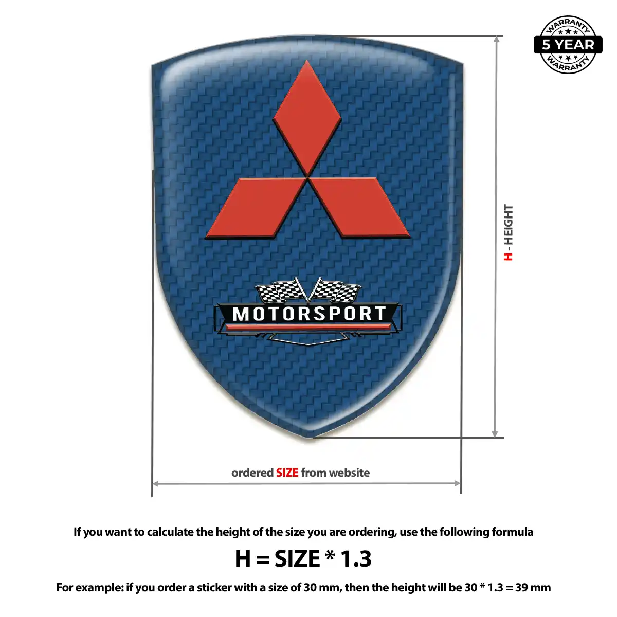 Mitsubishi Domed Badge Prime Quality