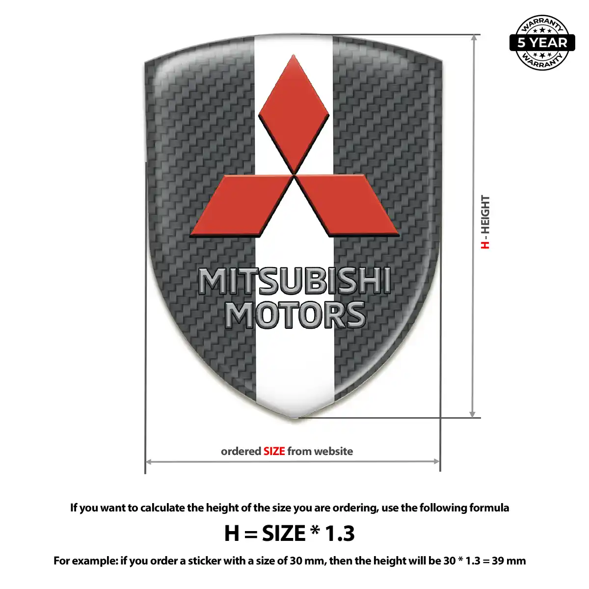 Mitsubishi Domed Badge Sleek Style