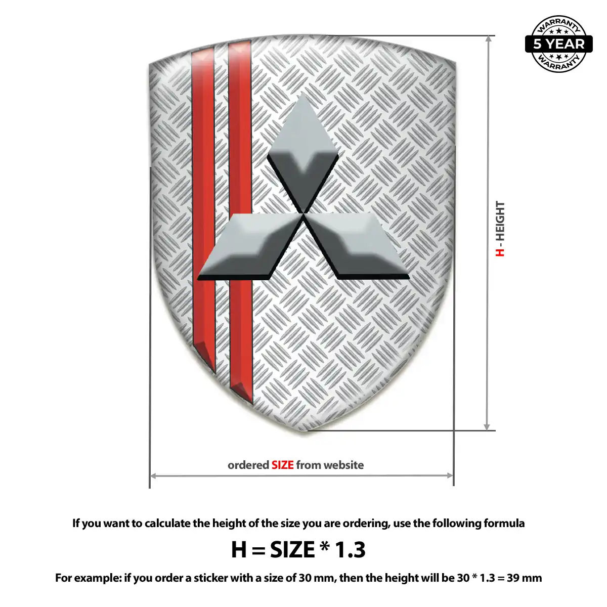Mitsubishi Domed Car Sticker Deluxe Edition