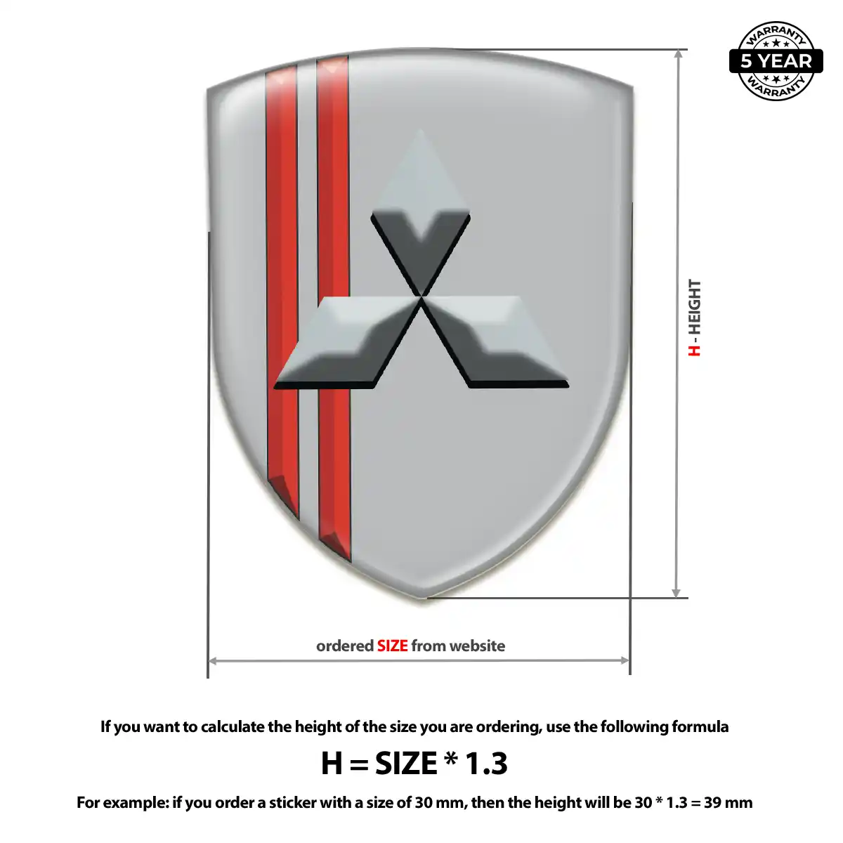 Mitsubishi Domed Car Sticker Elite Edition