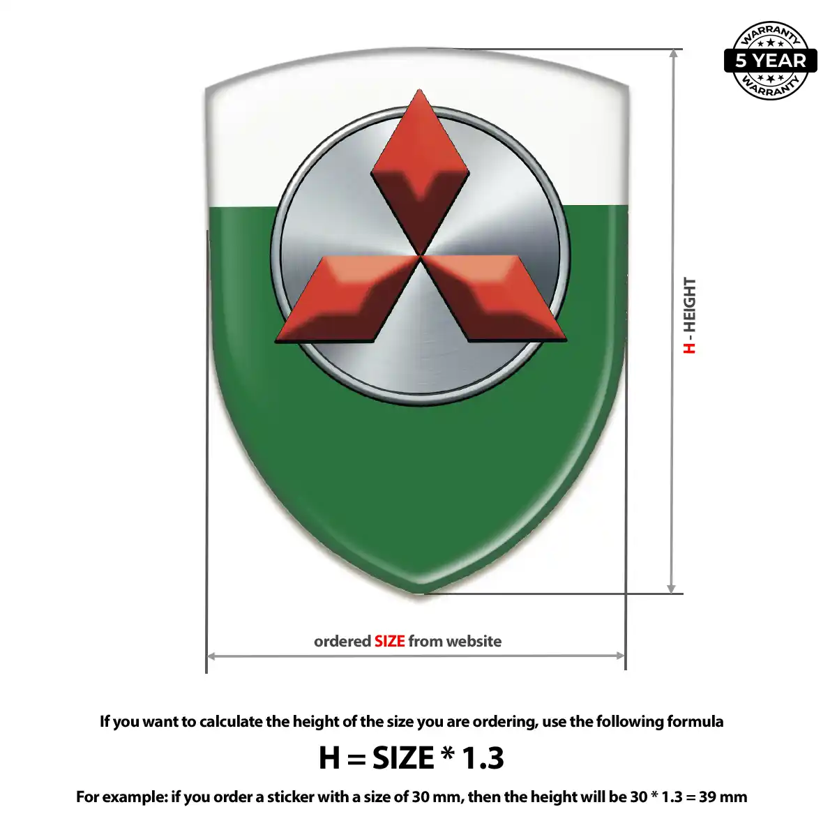 Mitsubishi Domed Car Sticker Exclusive Series