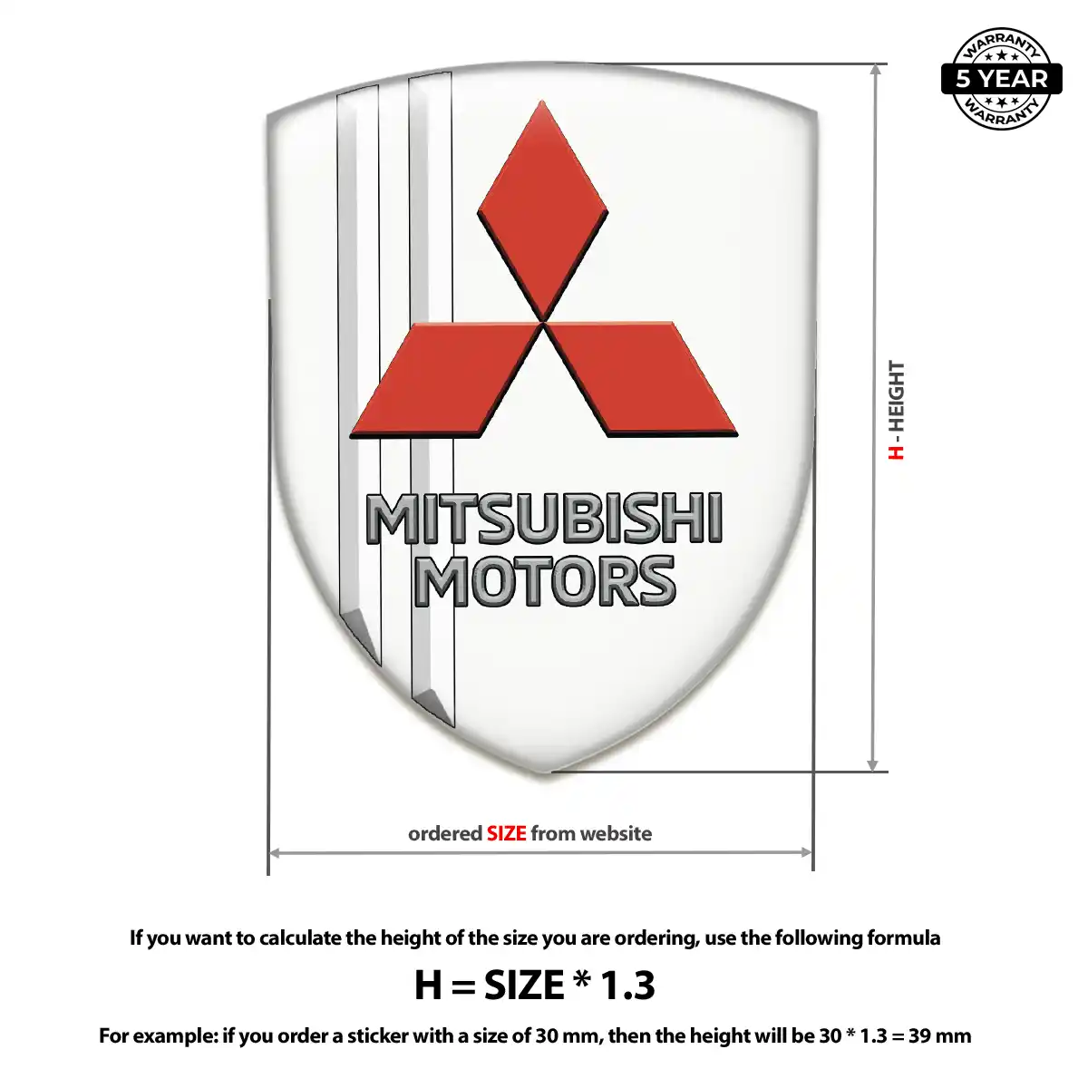 Mitsubishi Domed Car Sticker Prestige Line