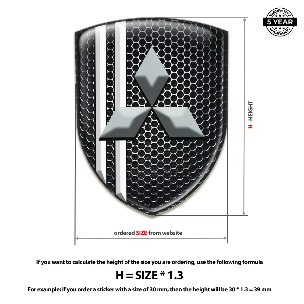Mitsubishi Domed Car Sticker Prime Quality