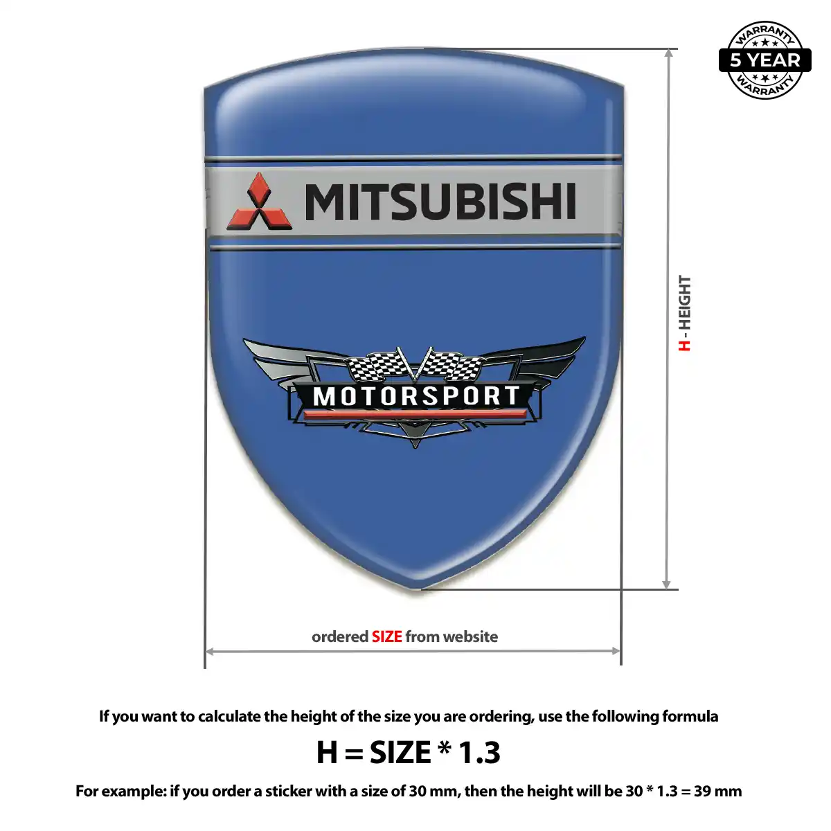 Mitsubishi Domed Car Sticker Signature Grade