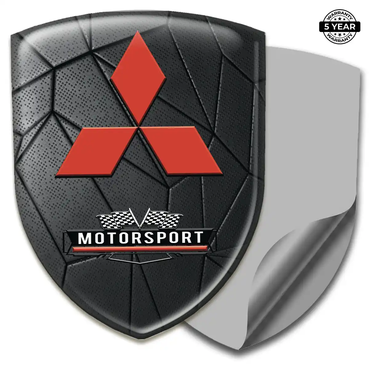Mitsubishi Domed Car Sticker Sleek Style