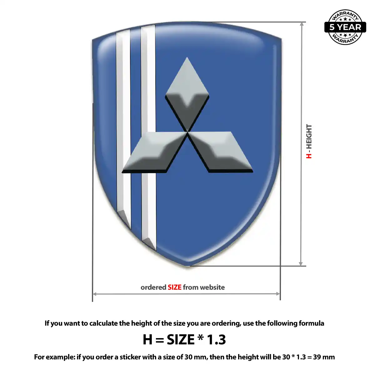 Mitsubishi Domed Car Sticker Superior Craft