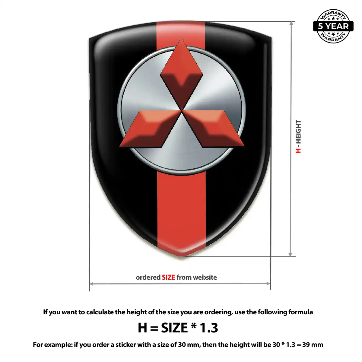 Mitsubishi Domed Decal Deluxe Edition