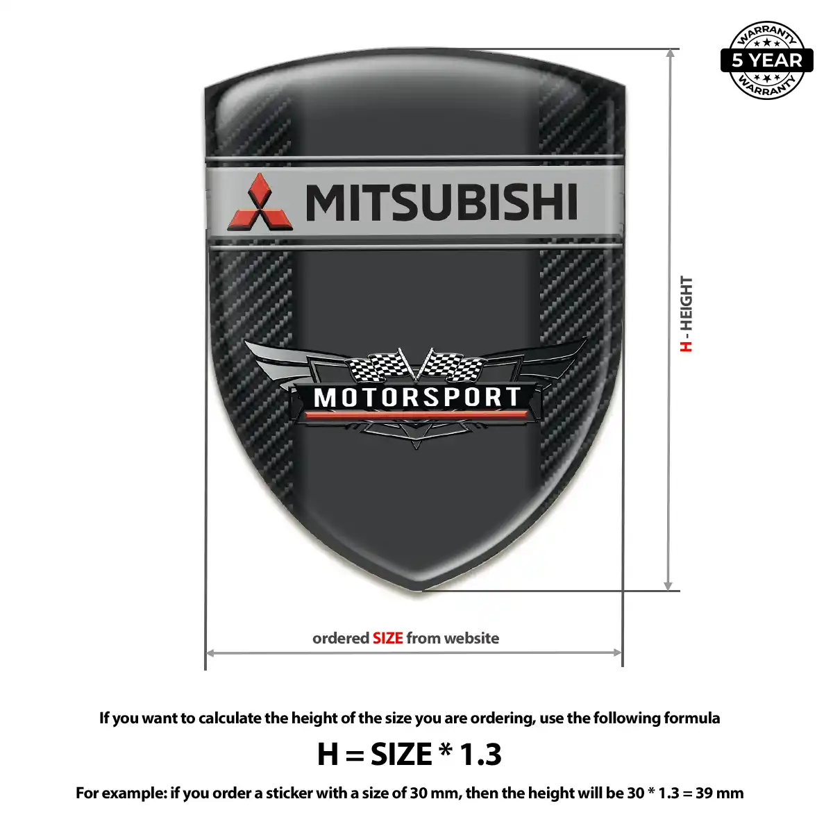 Mitsubishi Domed Decal Prime Quality