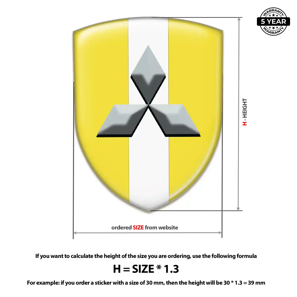 Mitsubishi Domed Decal Refined Design