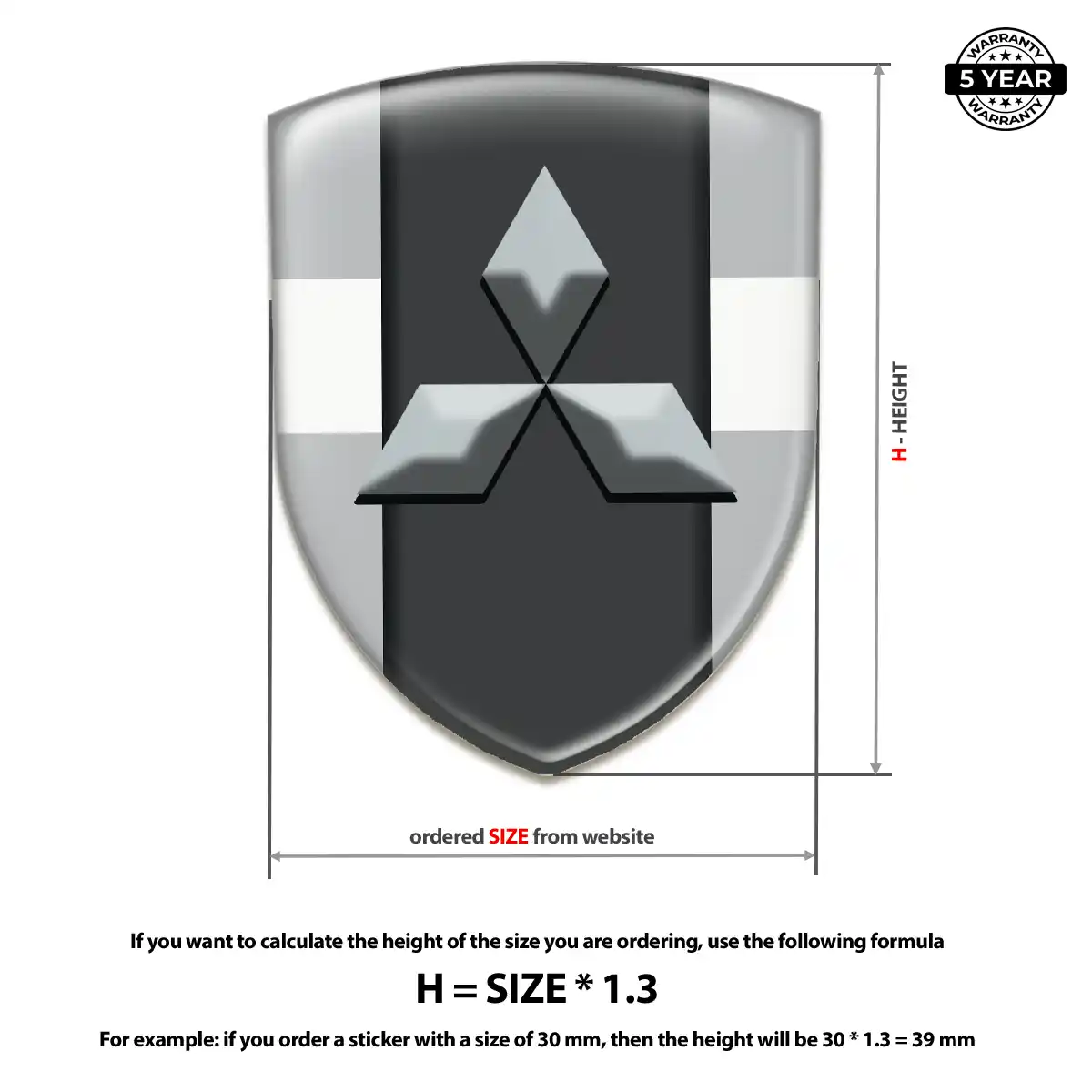 Mitsubishi Domed Decal Sleek Style