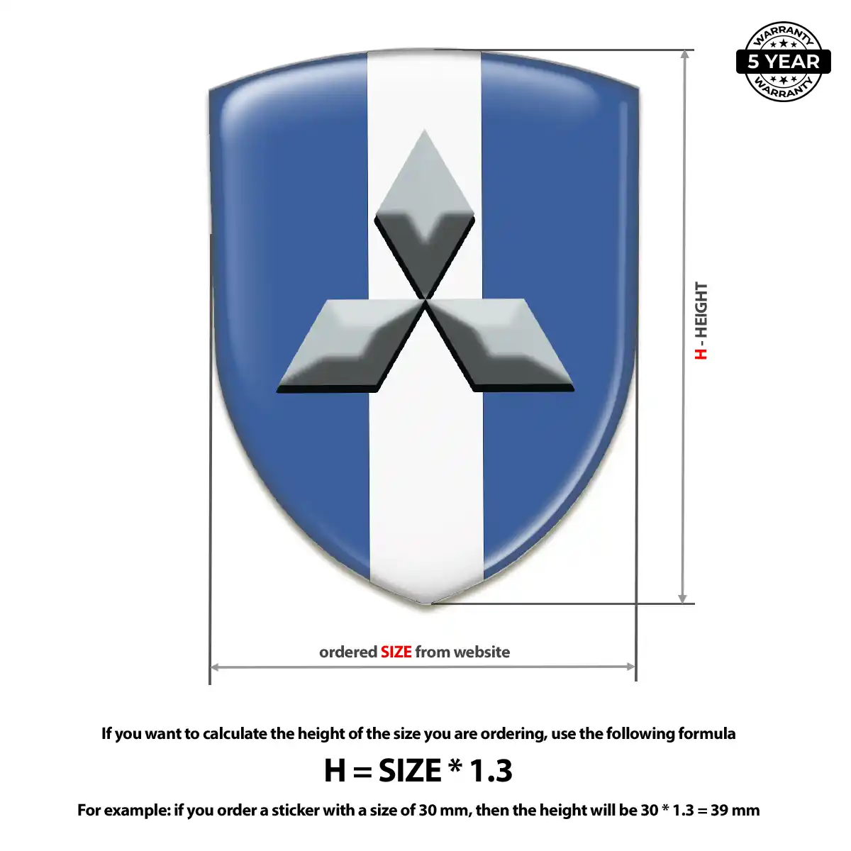Mitsubishi Domed Emblem Elite Finish