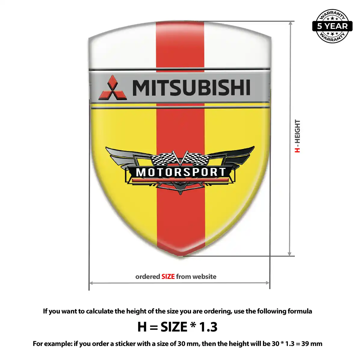 Mitsubishi Domed Emblem Prime Quality