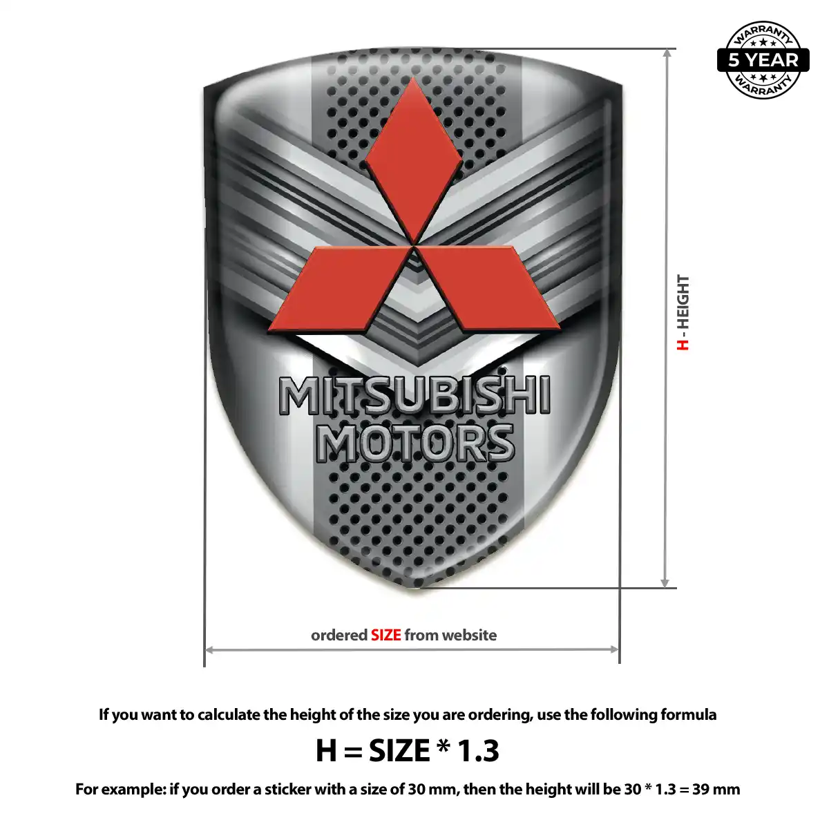 Mitsubishi Domed Logo Decal Deluxe Edition
