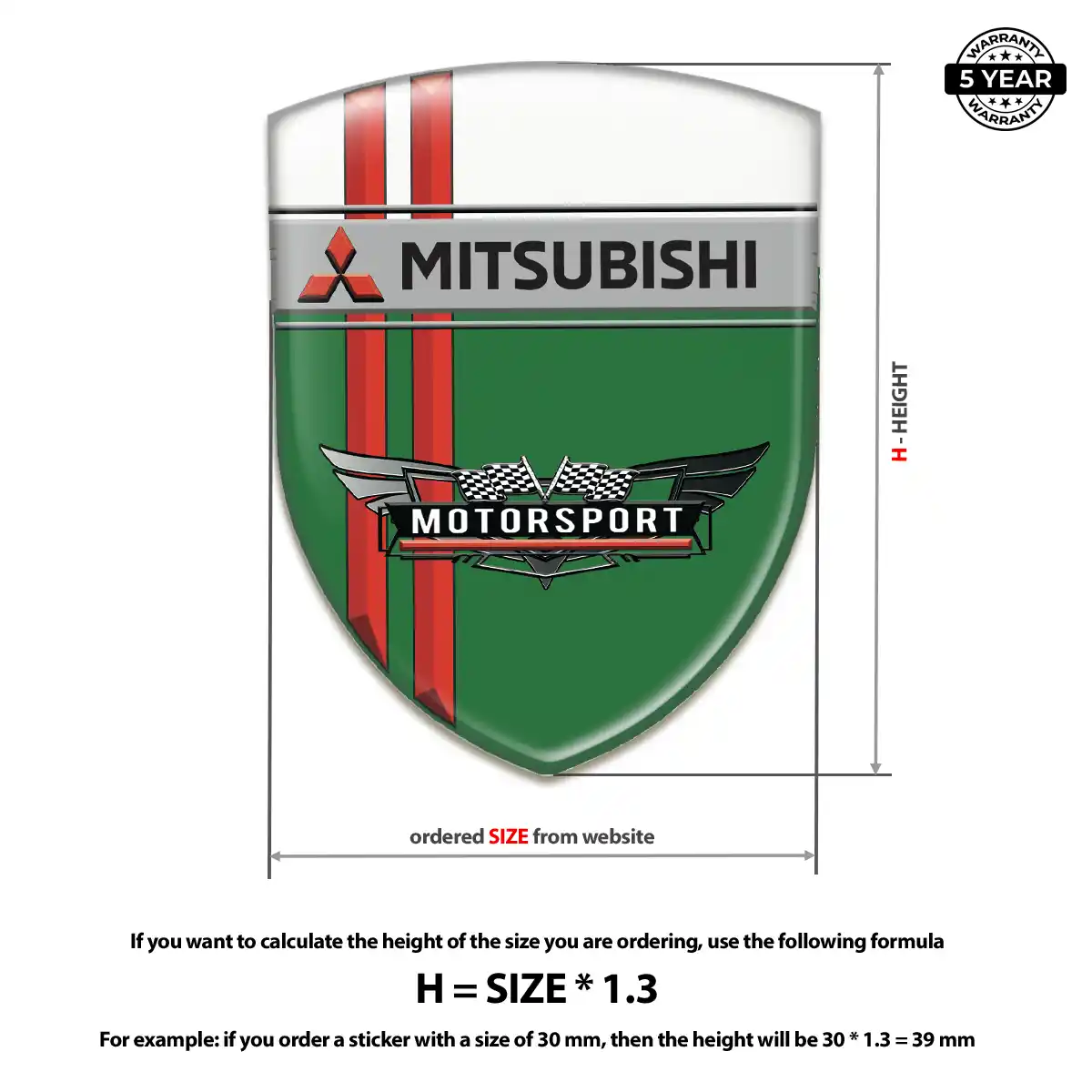 Mitsubishi Domed Logo Decal Elite Edition