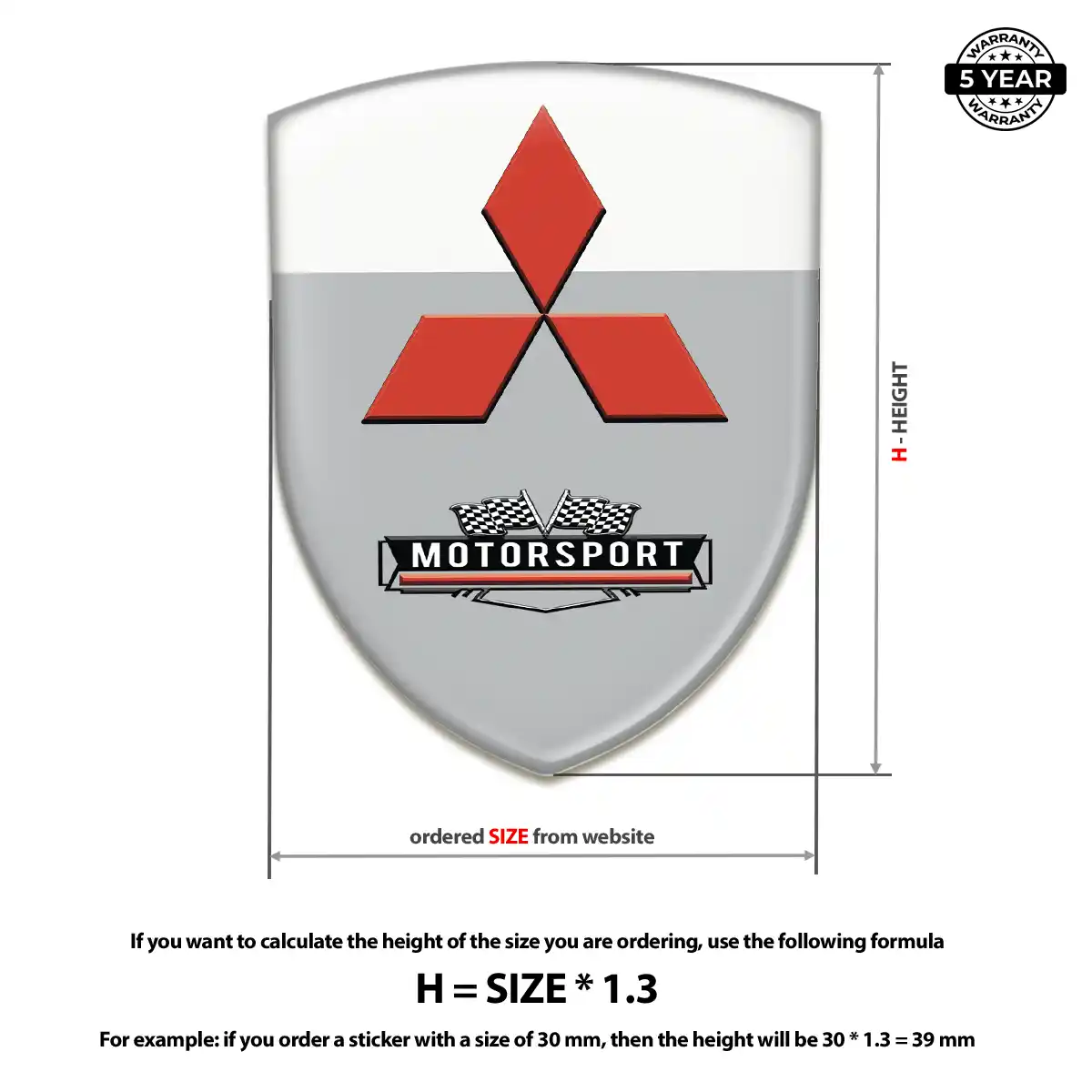 Mitsubishi Domed Logo Decal Noble Edition