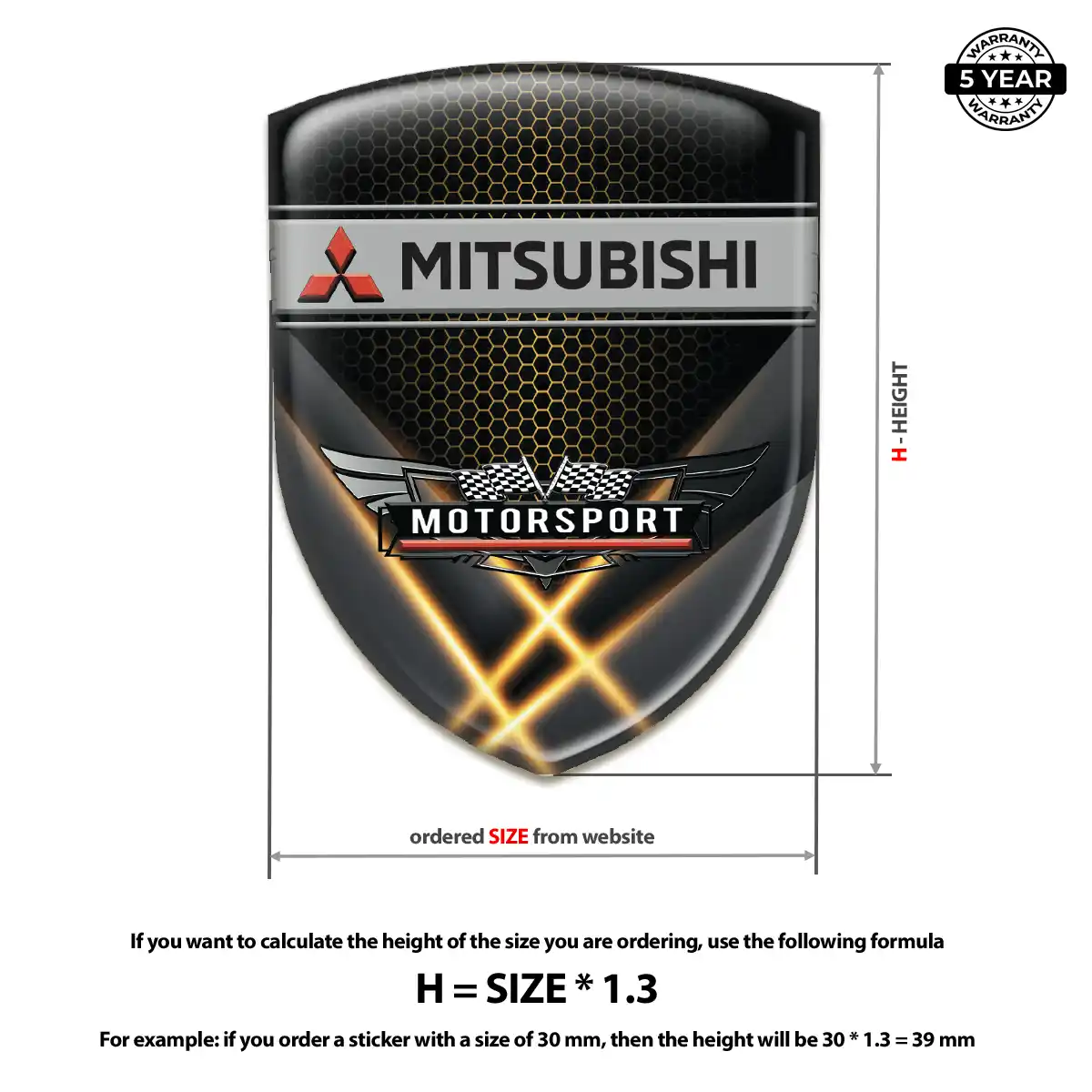 Mitsubishi Domed Logo Decal Prestige Line