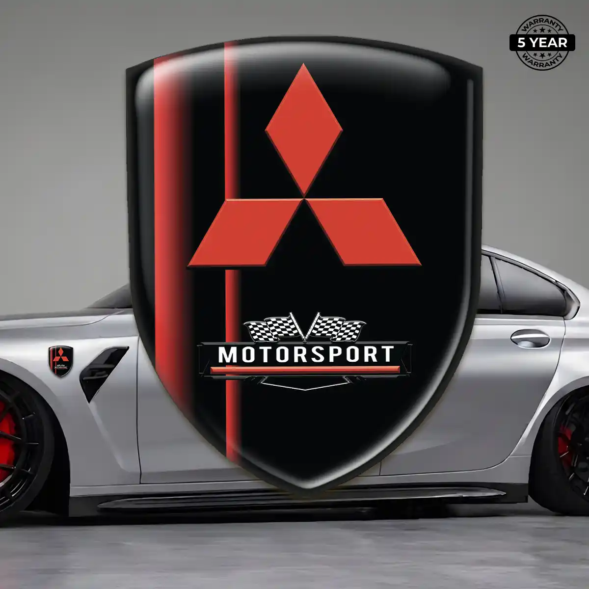 Mitsubishi Domed Logo Decal Refined Design