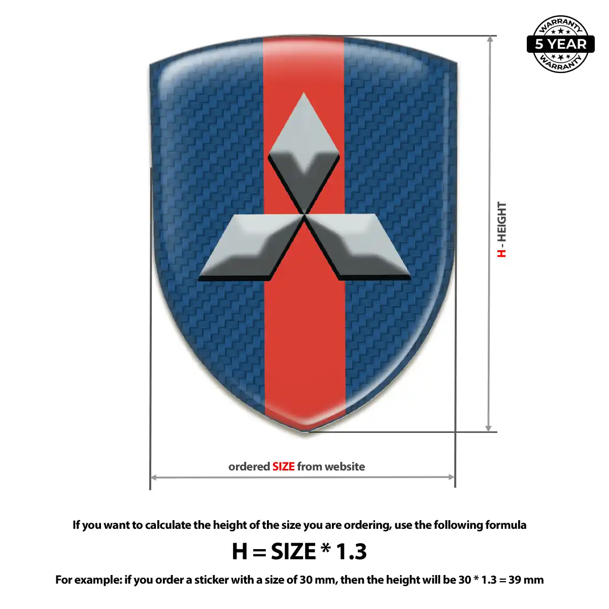 Mitsubishi Domed Logo Decal Sleek Style