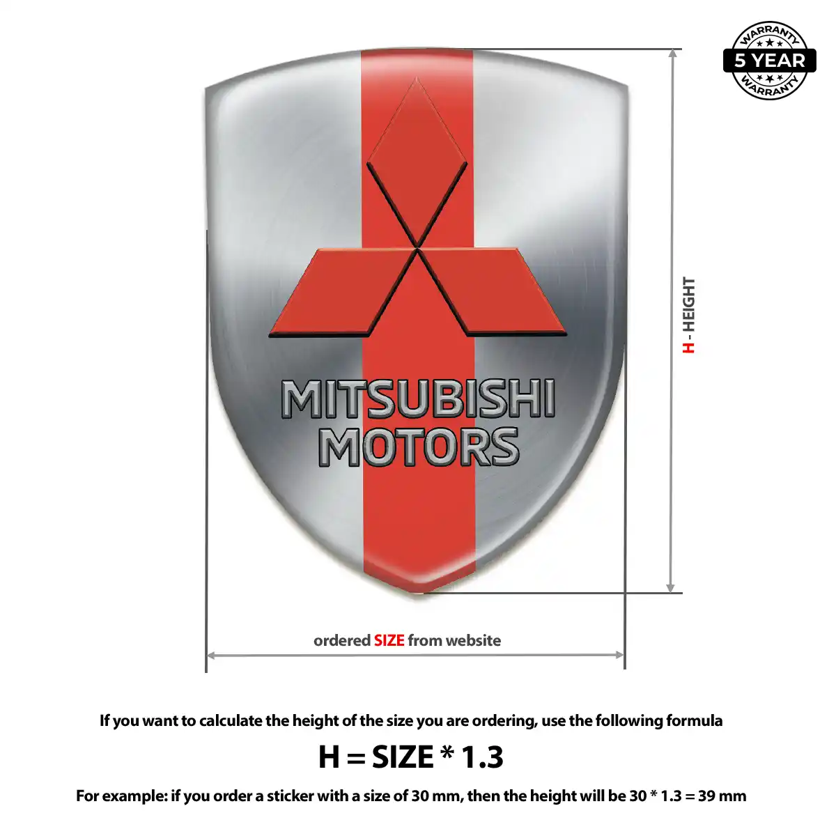 Mitsubishi Domed Logo Decal Superior Craft