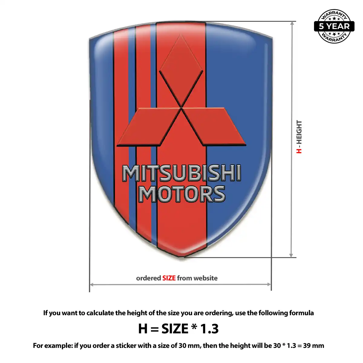 Mitsubishi Domed Logo Sticker Deluxe Edition