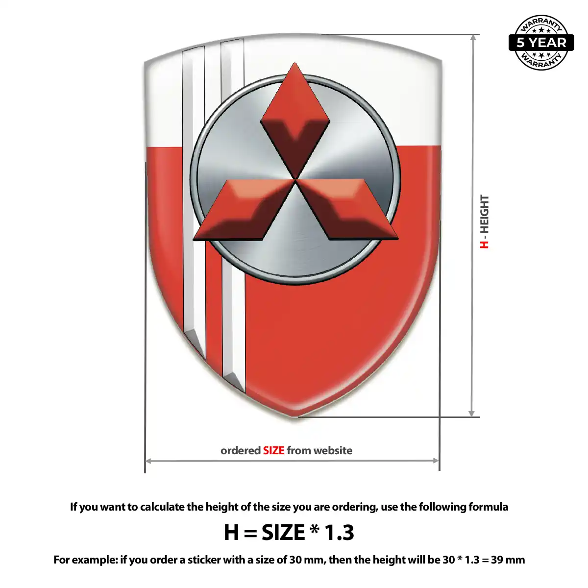 Mitsubishi Domed Logo Sticker Elite Edition