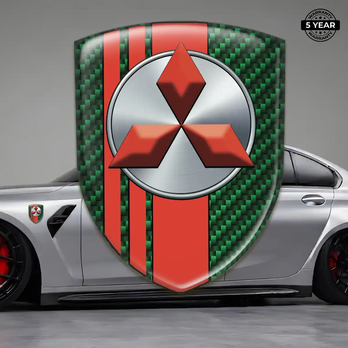 Mitsubishi Domed Logo Sticker Elite Finish