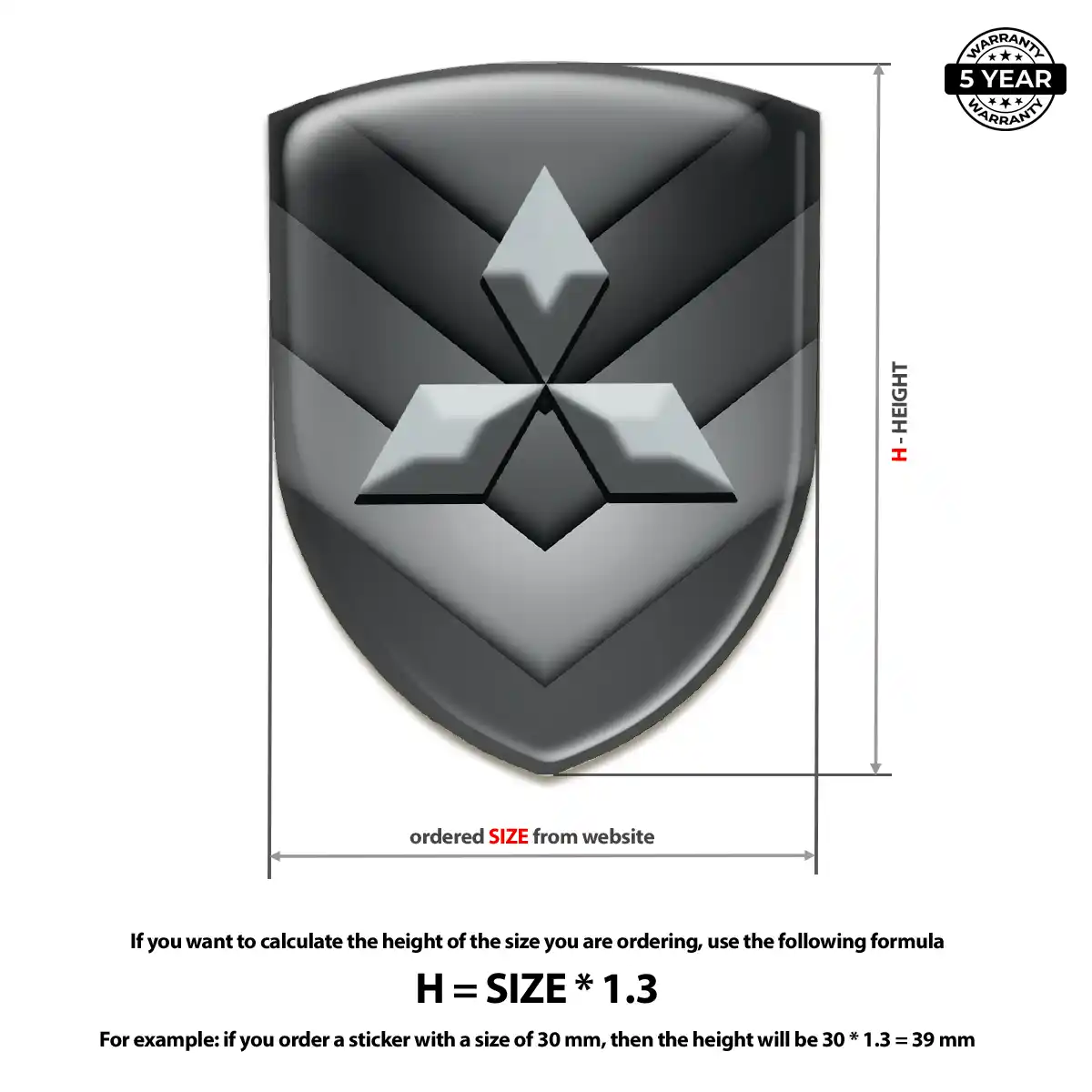 Mitsubishi Domed Logo Sticker Exclusive Series