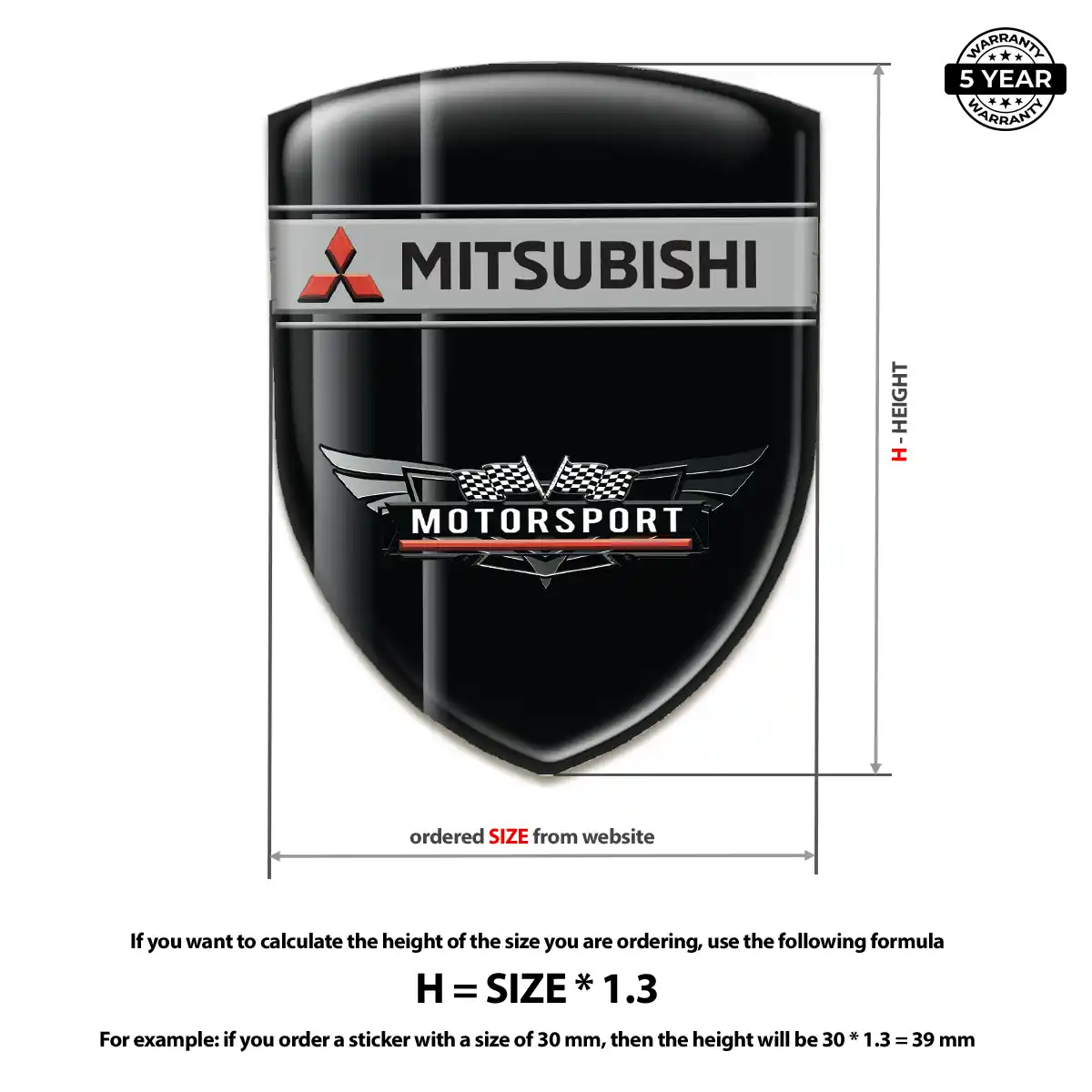 Mitsubishi Domed Logo Sticker Noble Edition