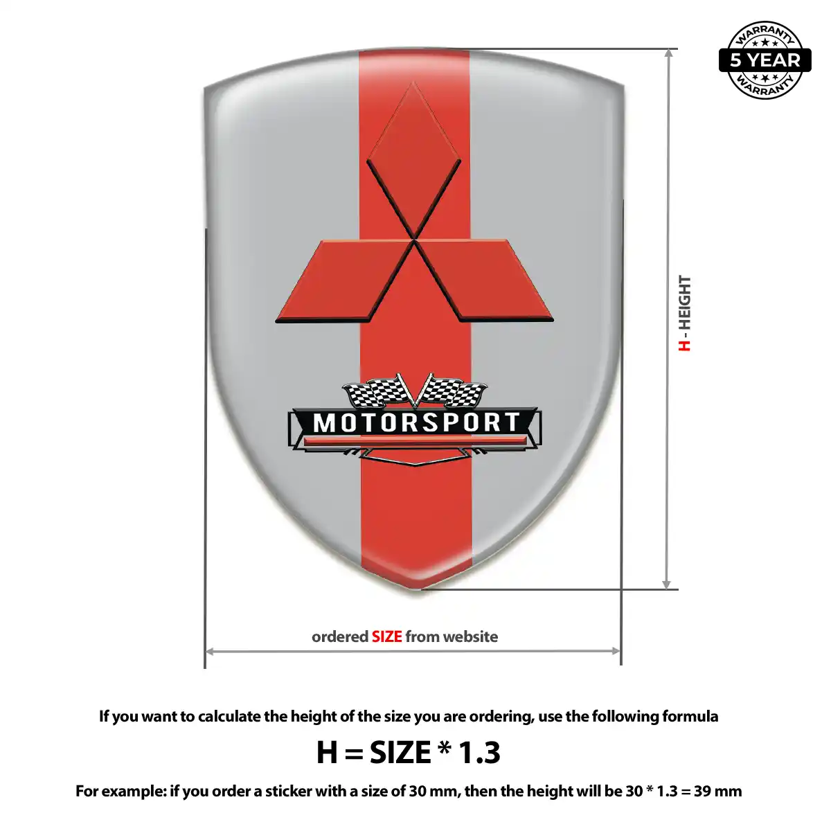 Mitsubishi Domed Logo Sticker Prestige Line