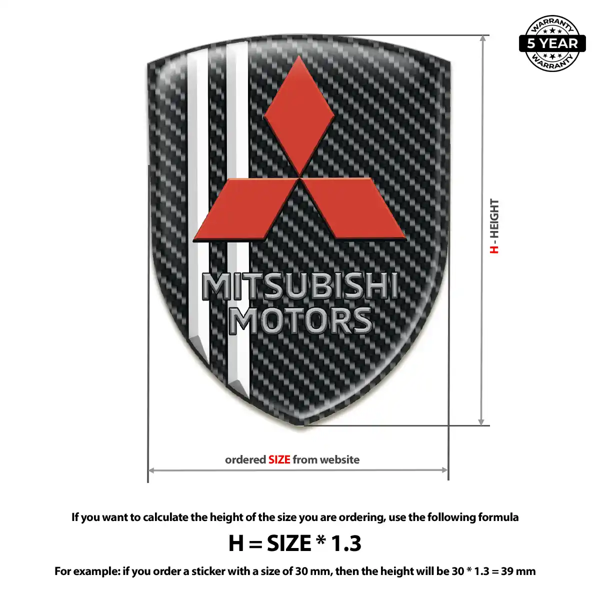 Mitsubishi Domed Logo Sticker Prime Quality