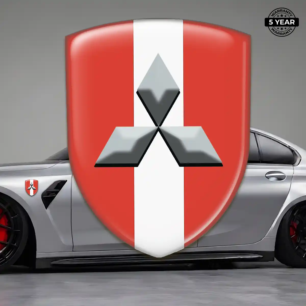 Mitsubishi Domed Logo Sticker Refined Design