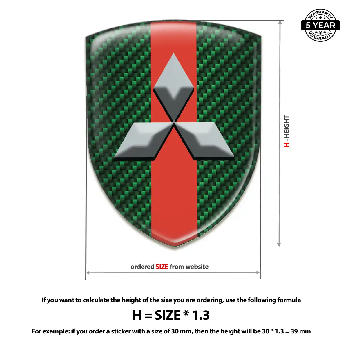 Mitsubishi Domed Logo Sticker Signature Grade