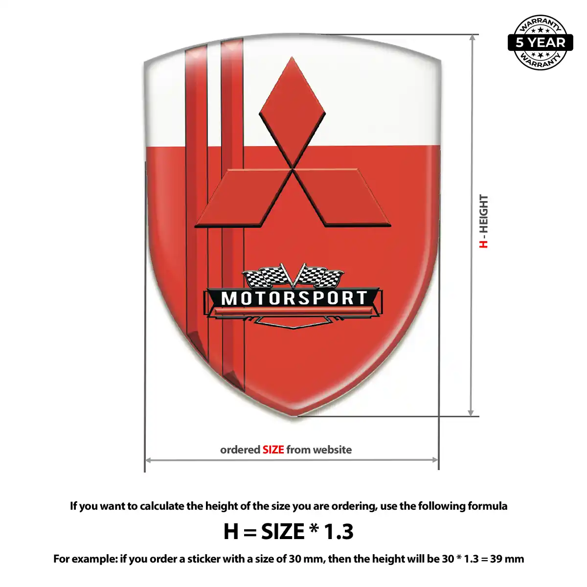Mitsubishi Domed Logo Sticker Sleek Style