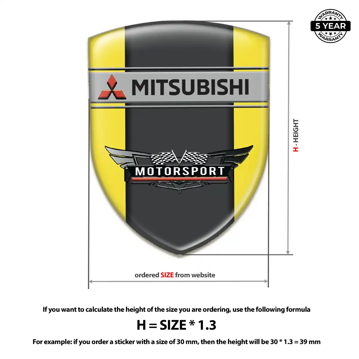 Mitsubishi Domed Logo Sticker Superior Craft