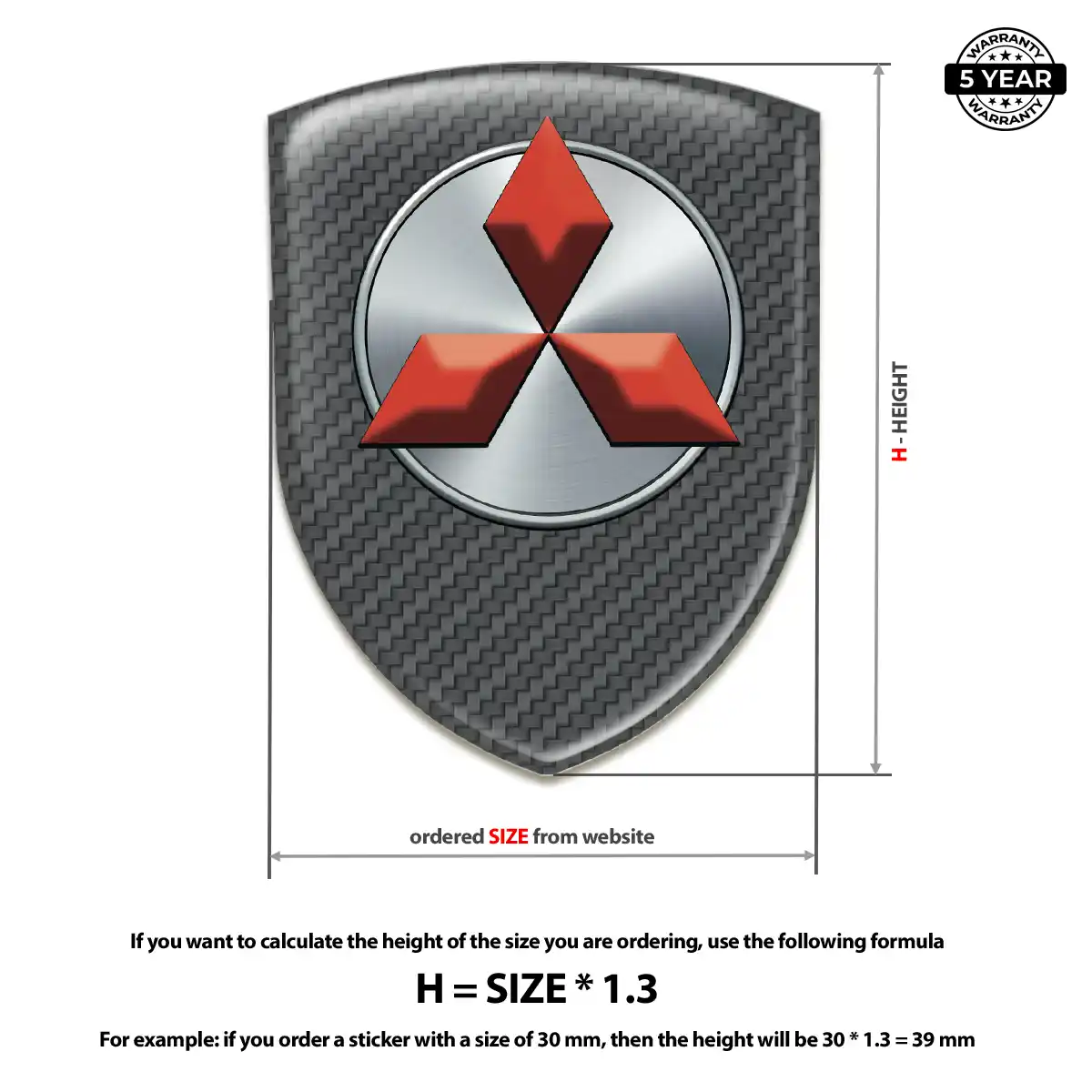 Mitsubishi Emblem Badge Elite Finish