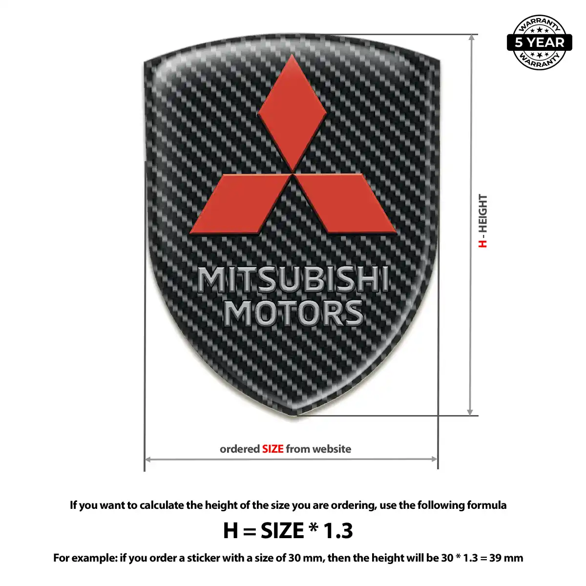 Mitsubishi Emblem Badge Prestige Line