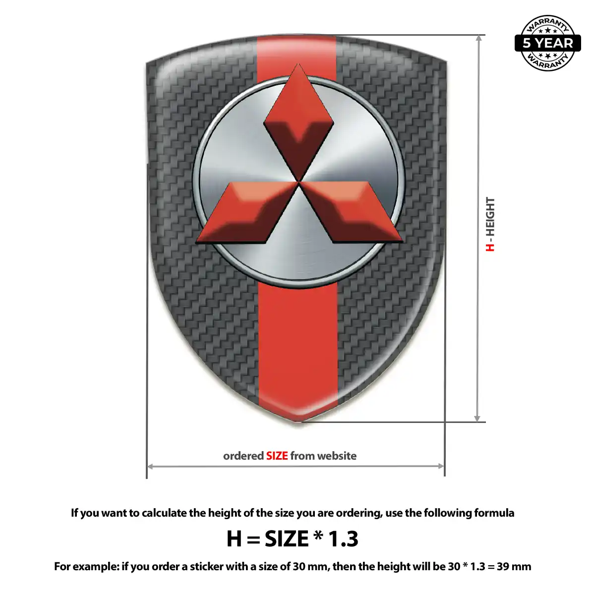 Mitsubishi Emblem Badge Superior Craft