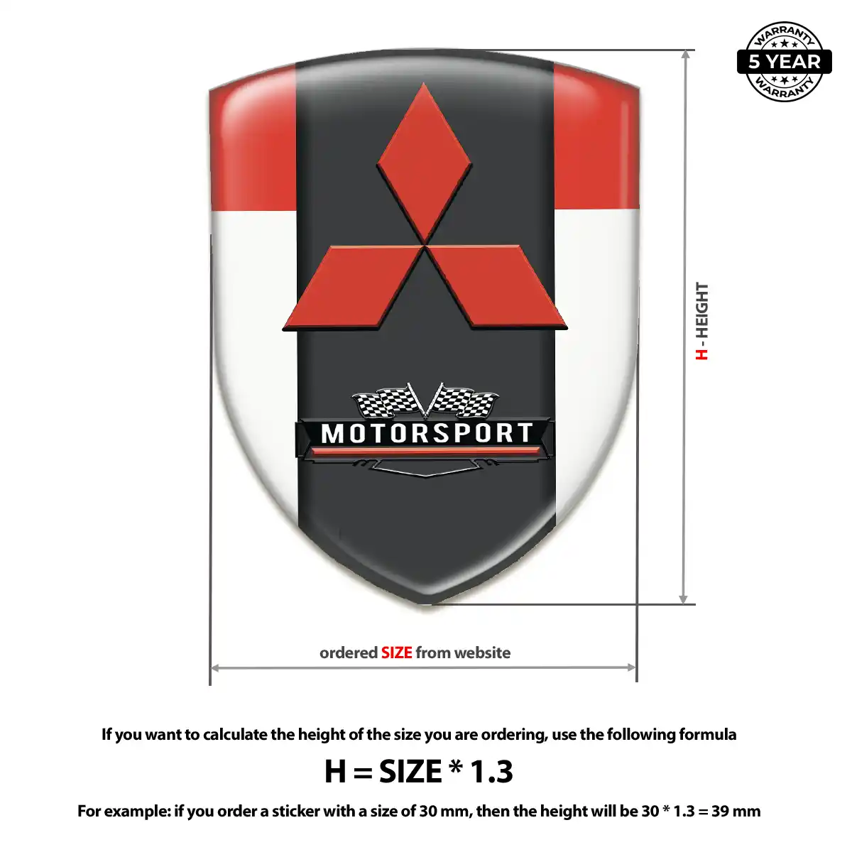 Mitsubishi Emblem Domed Badge Deluxe Edition