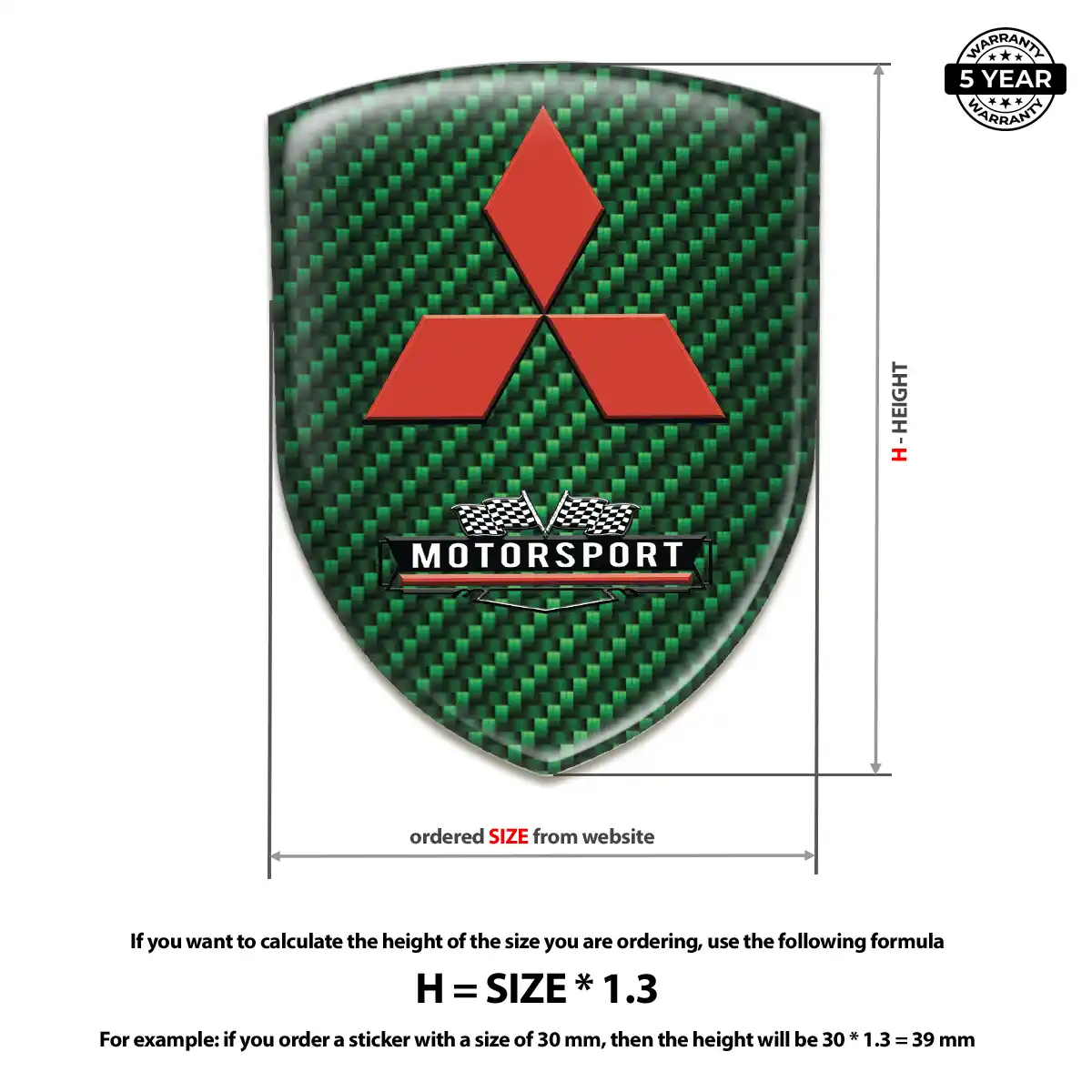 Mitsubishi Emblem Domed Badge Elite Edition