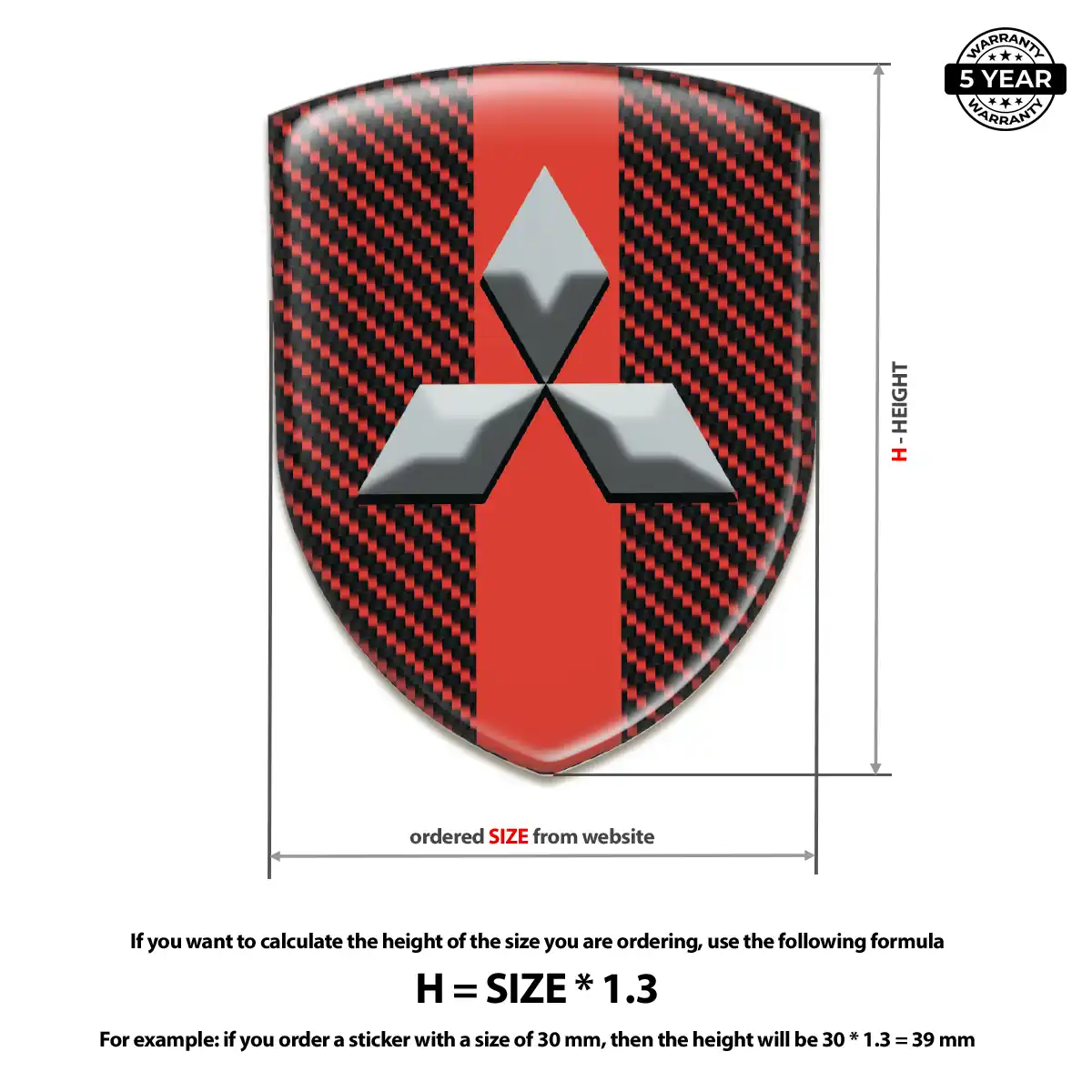 Mitsubishi Emblem Domed Badge Exclusive Series
