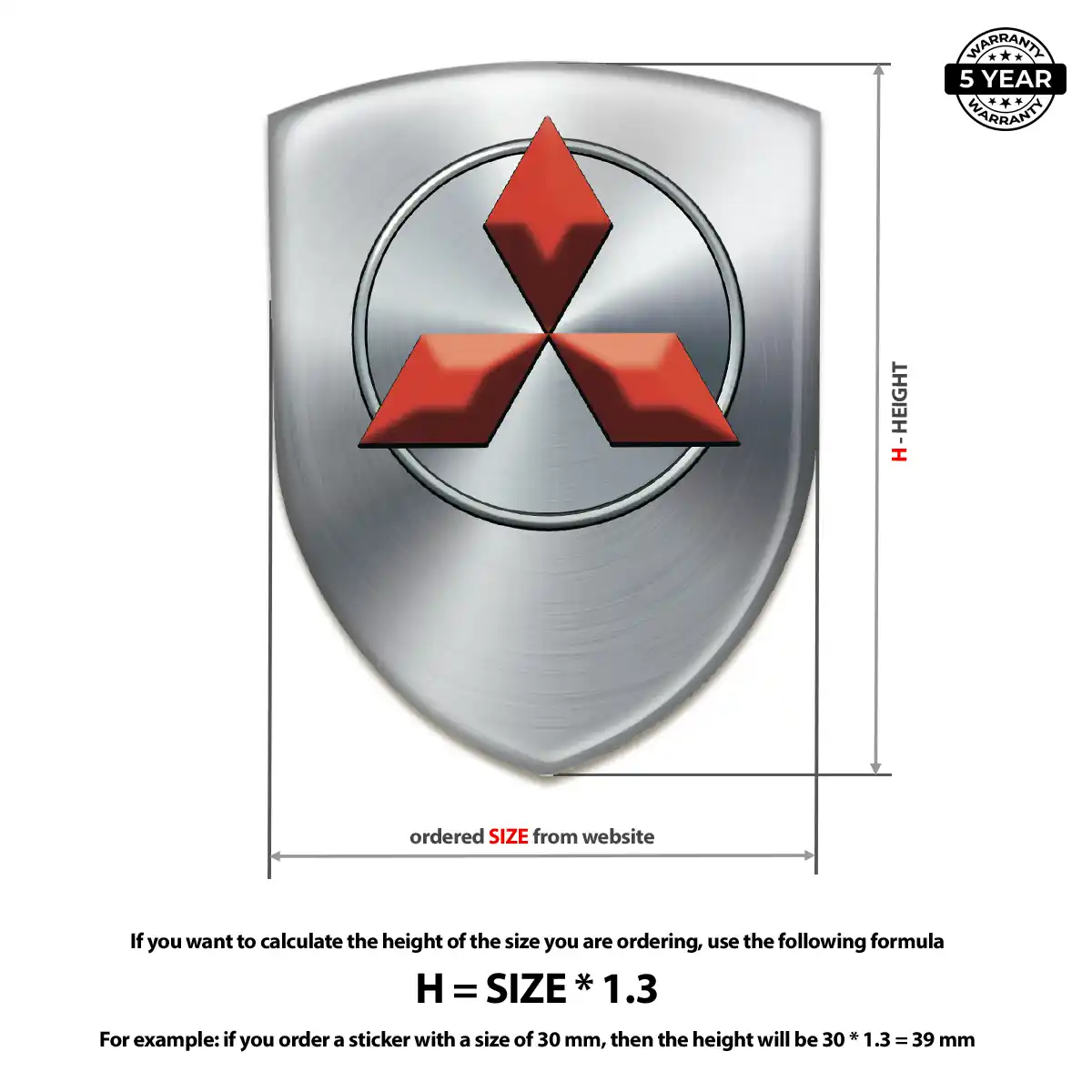 Mitsubishi Emblem Domed Badge Noble Edition